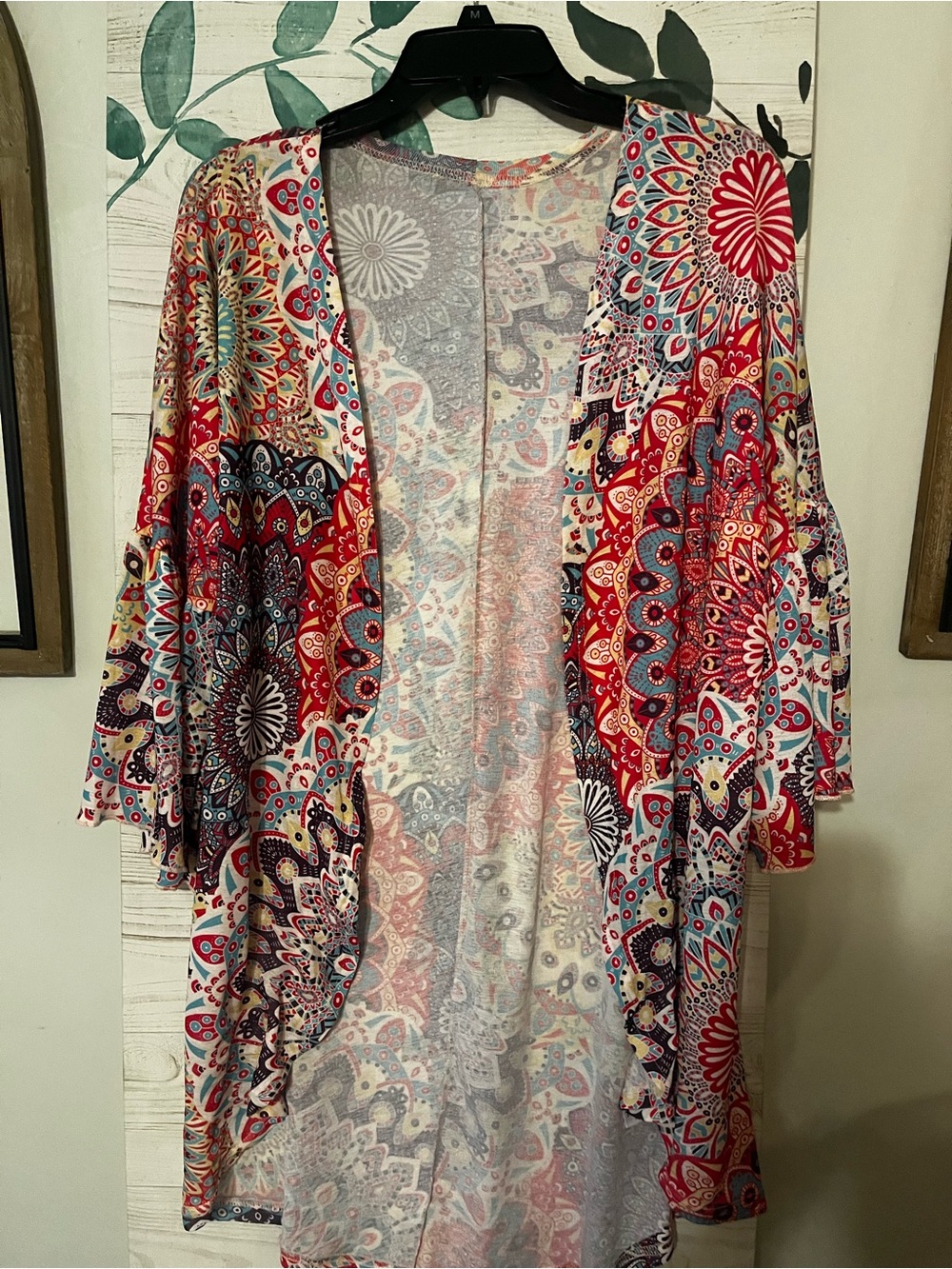 SHEIN Red Multi-Color Printed Swim Coverup